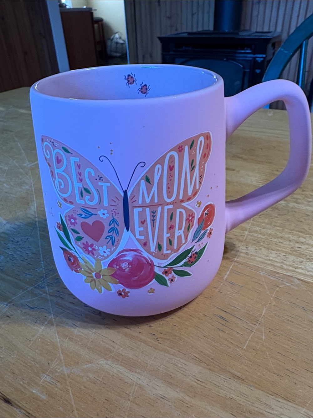 Best Mom Ever Pink Butterfly Ceramic Mug